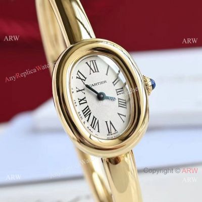 Swiss Copy Cartier Baignoire De Yellow Gold Bangle Watch